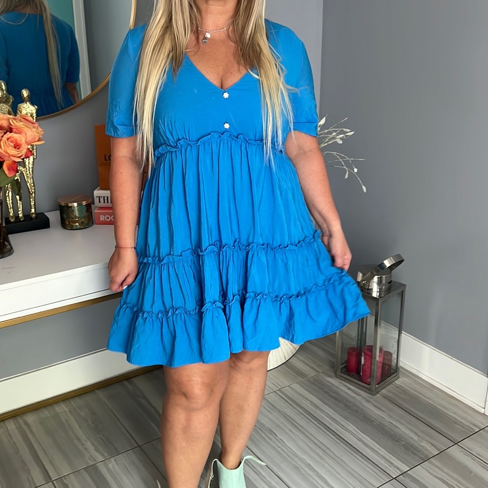 Zara blue dress size L good condition